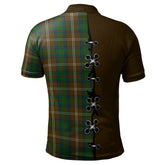 Clan Chisholm Hunting Tartan Polo Shirt - Lion Rampant And Celtic Thistle Style BG74 Chisholm Hunting Tartan Tartan Polo